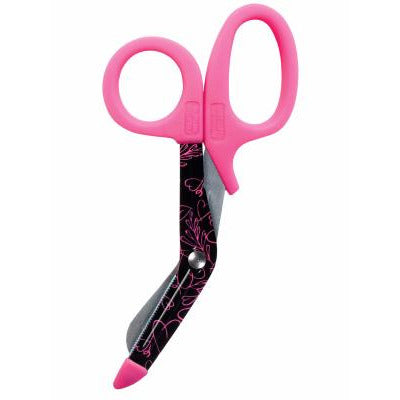 Prestige Utility Scissors - Pink Handles/ Swirly Pink Hearts on Black Blades