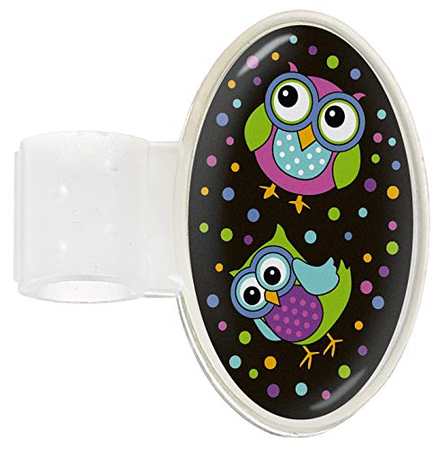 Black Bright Owl Stethoscope ID Holder Tag for Doctor, Nurse, Midwife and Healthcare Professional