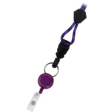 Lanyard with Retractable Clip - Purple