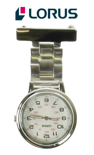 Lorus Nurses Fob Watch with White Dial & Luminous Hands