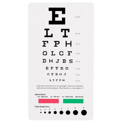 Snellen Pocket Eye Chart