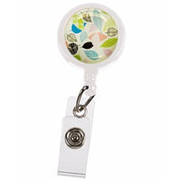 Lanyard Clip - Scandinavian Leaves - Cream