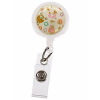 Lanyard Clip - Woodland Animals Cream