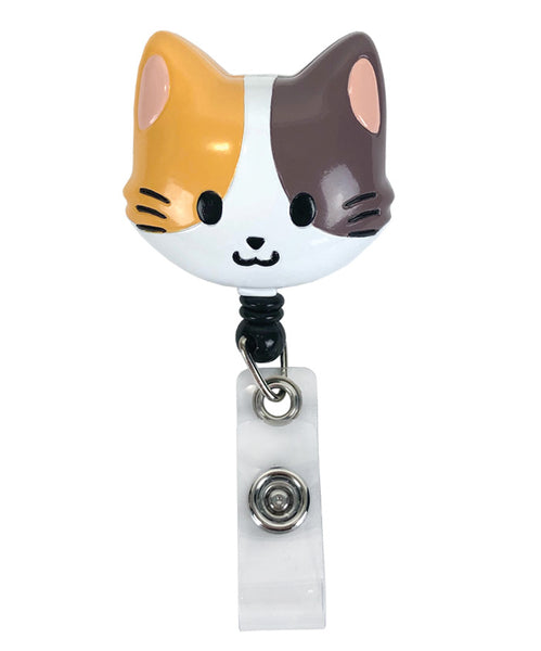 Retractable ID Lanyard Clip - Two Tone Cat