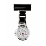 Two Tone Diamanté Metal Fob Watch with Sparkle Dial