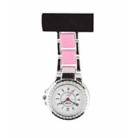 Two Tone Diamanté Metal Fob Watch with Sparkle Dial