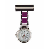 Two Tone Diamanté Metal Fob Watch with Sparkle Dial